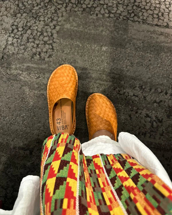 ROMA WOVEN LEATHER COGNAC BROWN - Ethic