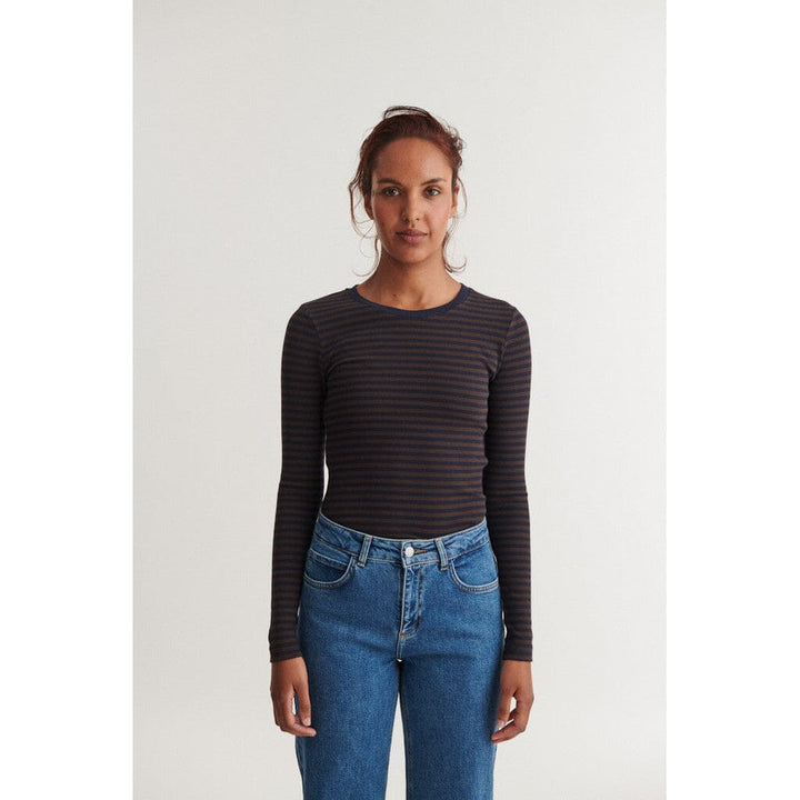 LUDMILLA BOLUR ÚR LÍFRÆNNI BÓMULL RÖNDÓTTUR CHOCOLATE TORTE / BLACK - Ethic