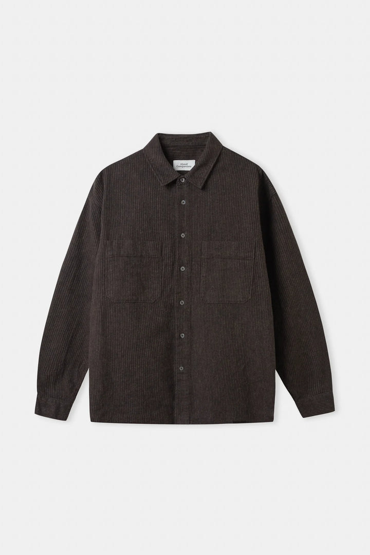 DARIO SKYRTA ECO FLANNEL STRIPED CHARCOAL