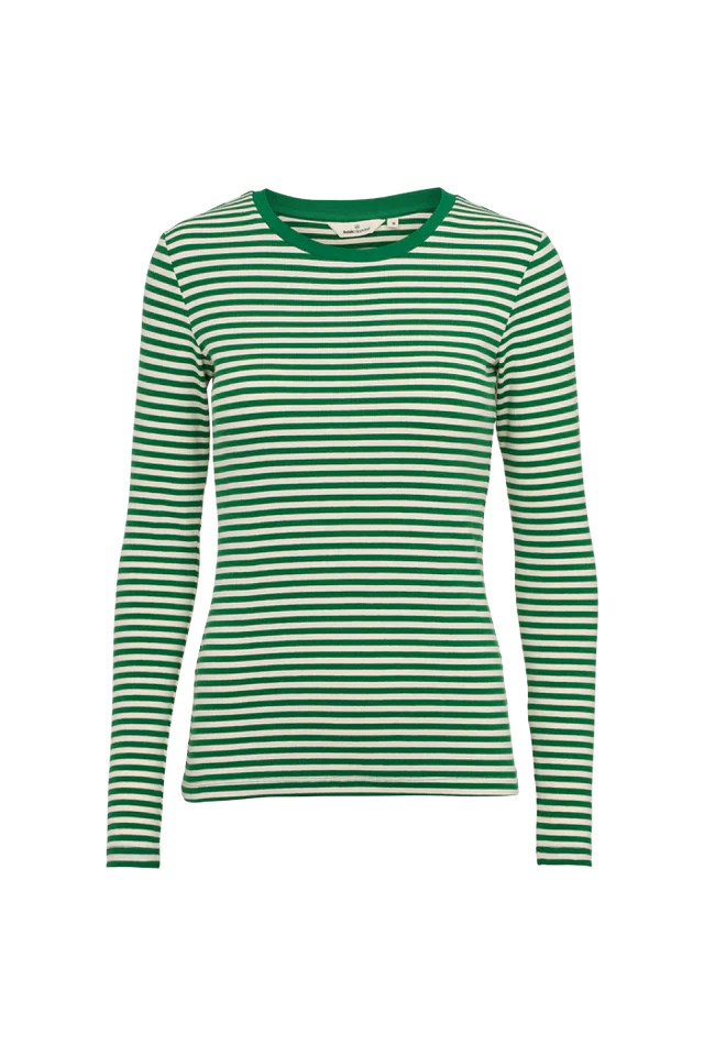 LUDMILLA BOLUR ÚR LÍFRÆNNI BÓMULL RÖNDÓTTUR ABUNDANT GREEN /WHISPER WHITE - Ethic