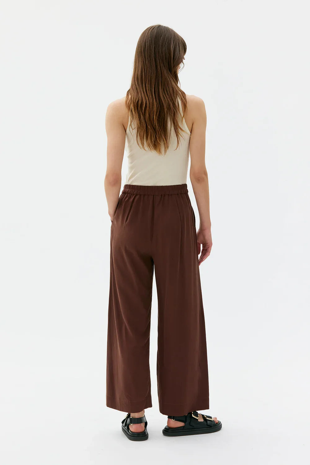 THEA WIDE TENCEL BUXUR HICKORY BROWN - Ethic