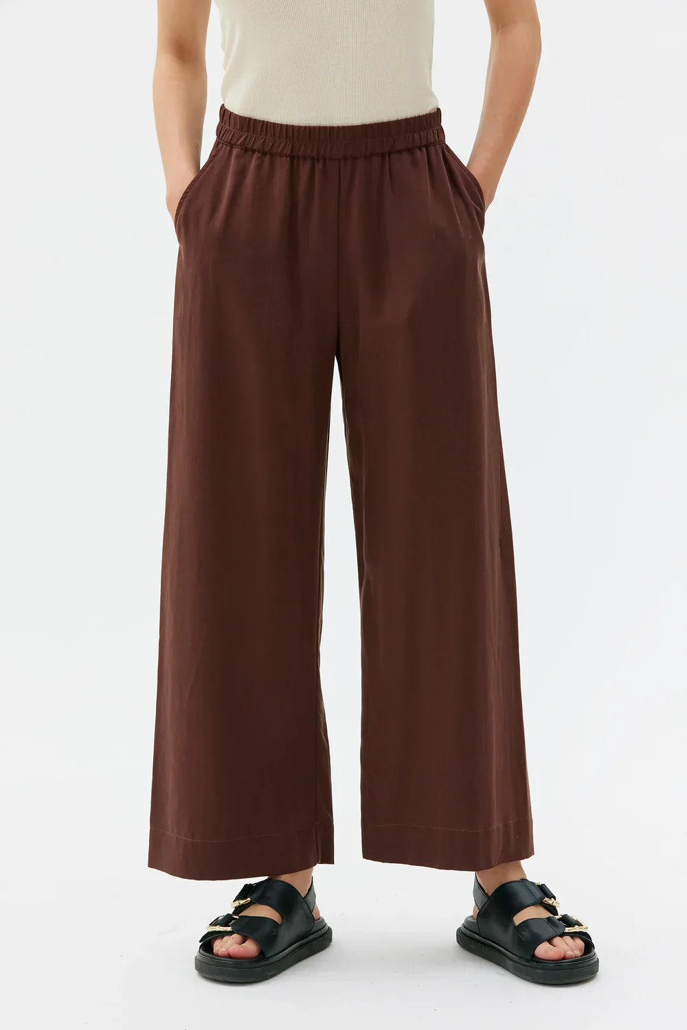 THEA WIDE TENCEL BUXUR HICKORY BROWN - Ethic