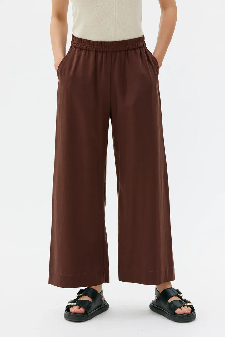 THEA WIDE TENCEL BUXUR HICKORY BROWN - Ethic