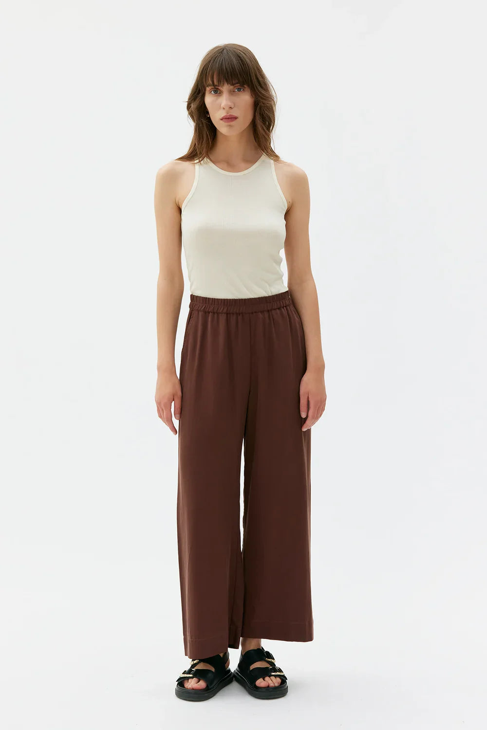 THEA WIDE TENCEL BUXUR HICKORY BROWN - Ethic