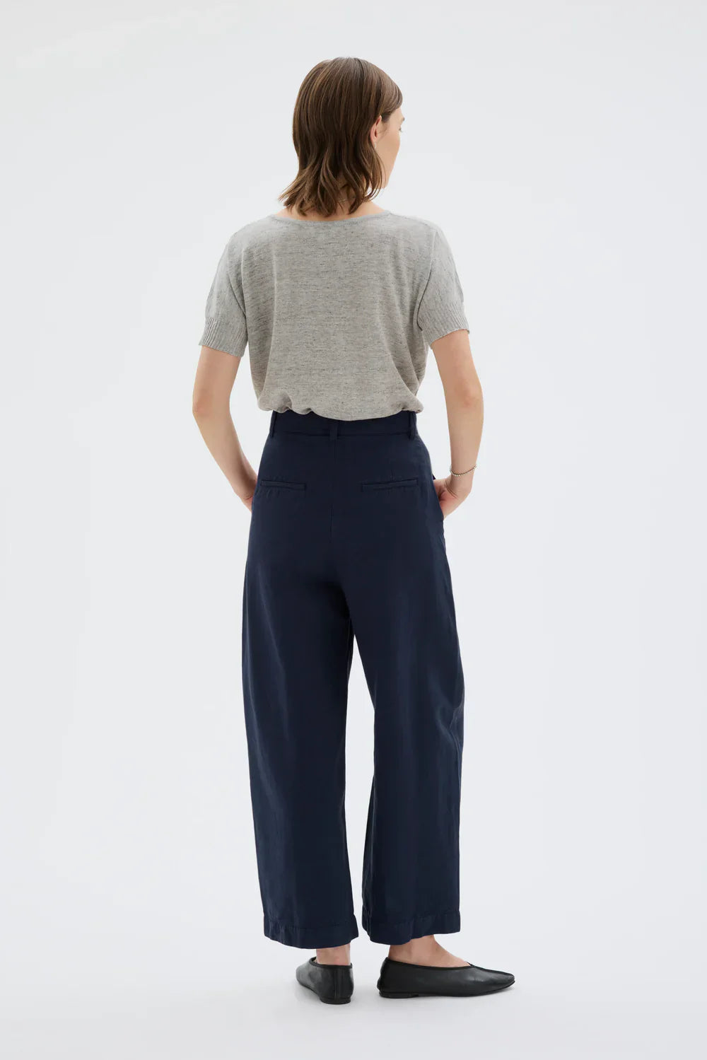 HISA ORGANIC COTTON LINEN TENCEL CURVED BUXUR DEEP NIGHT BLUE - Ethic