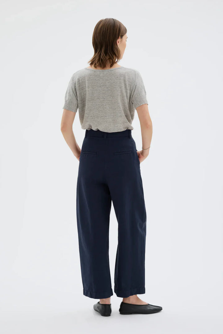 HISA ORGANIC COTTON LINEN TENCEL CURVED BUXUR DEEP NIGHT BLUE - Ethic