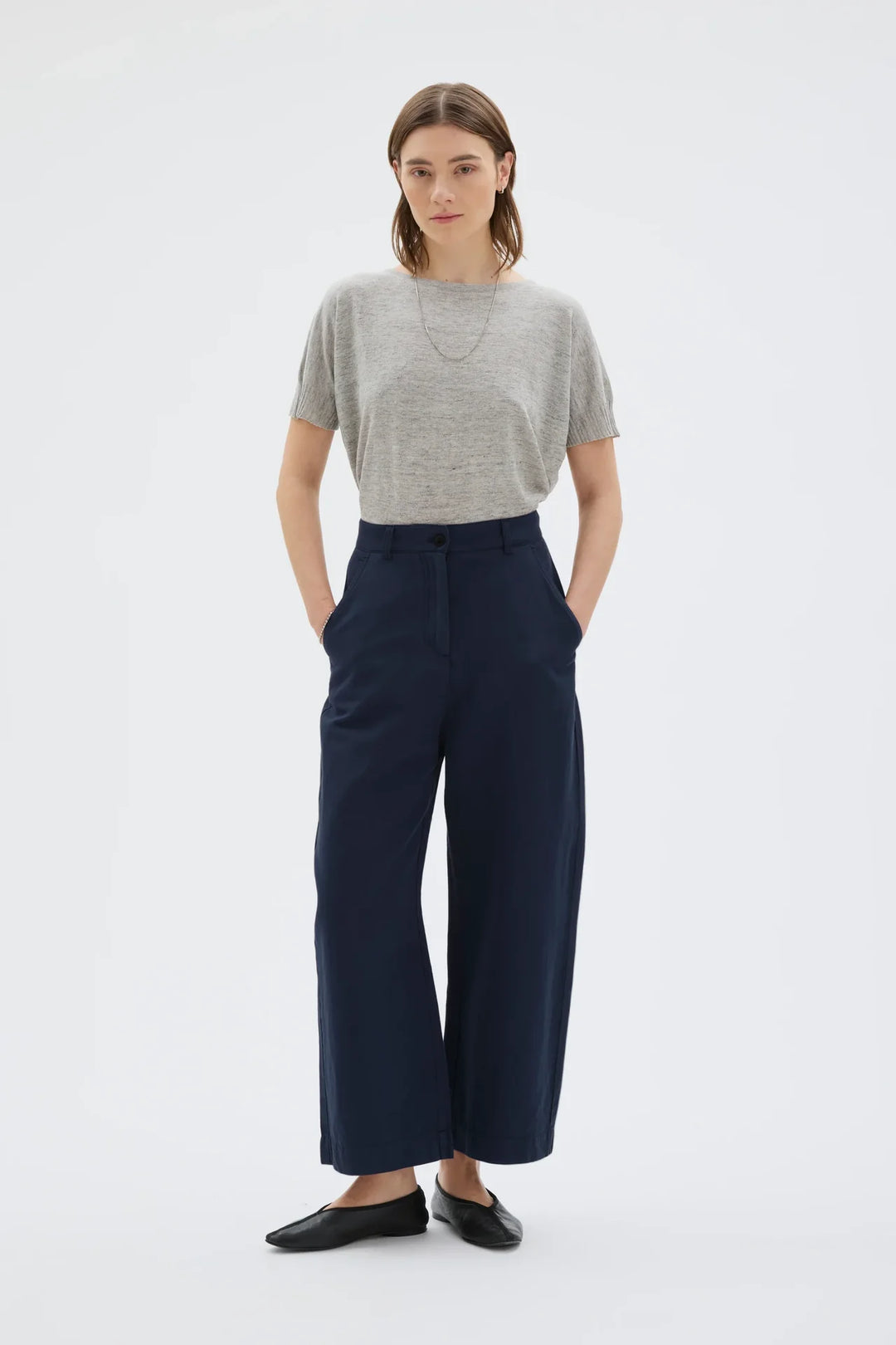 HISA ORGANIC COTTON LINEN TENCEL CURVED BUXUR DEEP NIGHT BLUE - Ethic