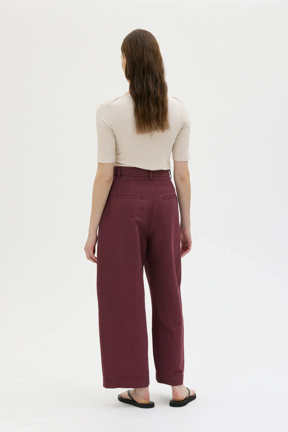 HISA ORGANIC COTTON LINEN TENCEL CURVED BUXUR BORDEAUX - Ethic
