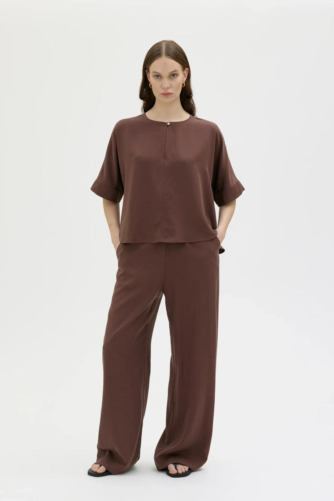 LIKO TENCEL TOPPUR HICKORY BROWN - Ethic