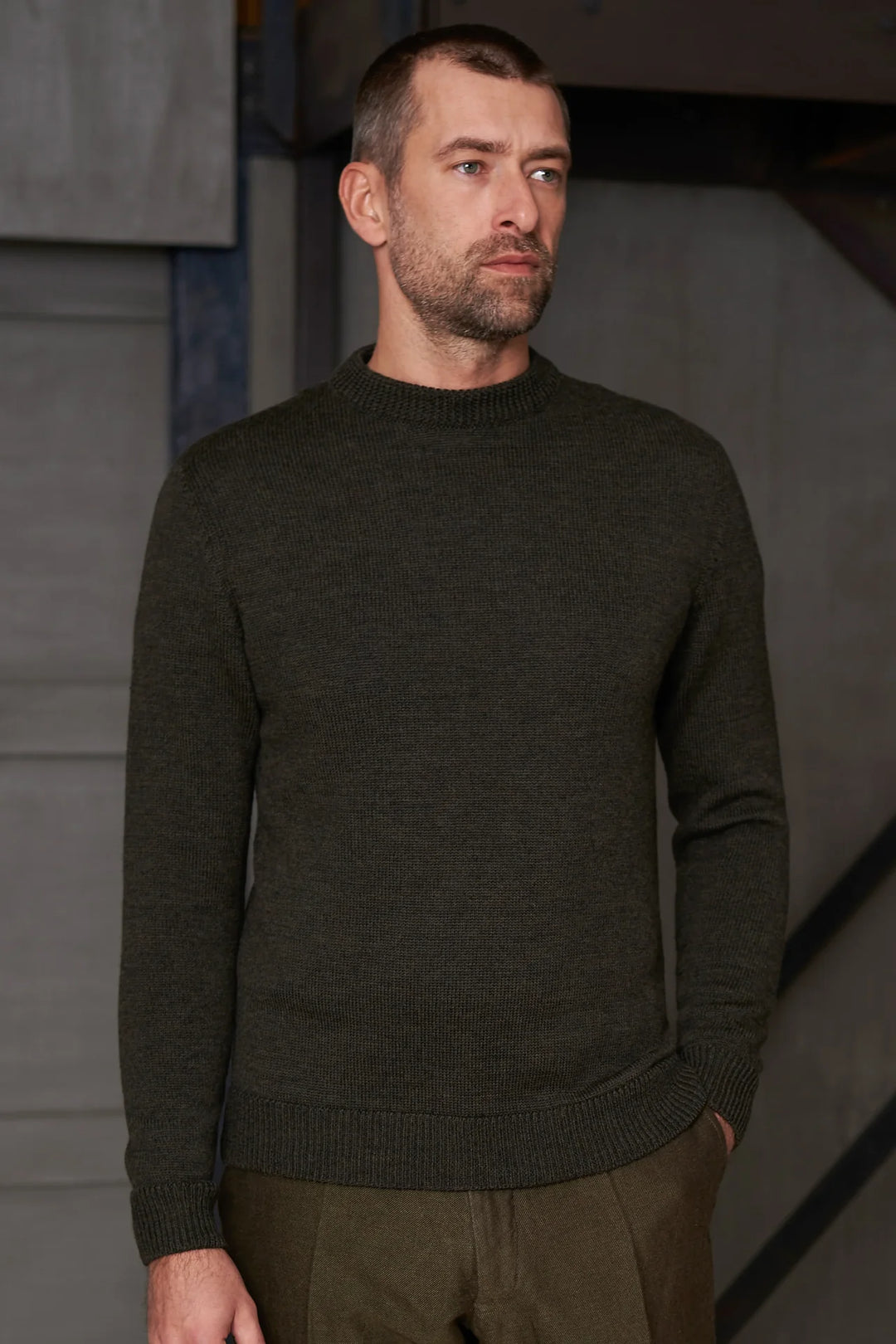 MORTEN PEYSA PURE MERINO - MEL OLIVE