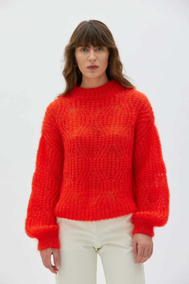 DOVE LACE KNITMOHAIR SILKI PEYSA POPPY RED