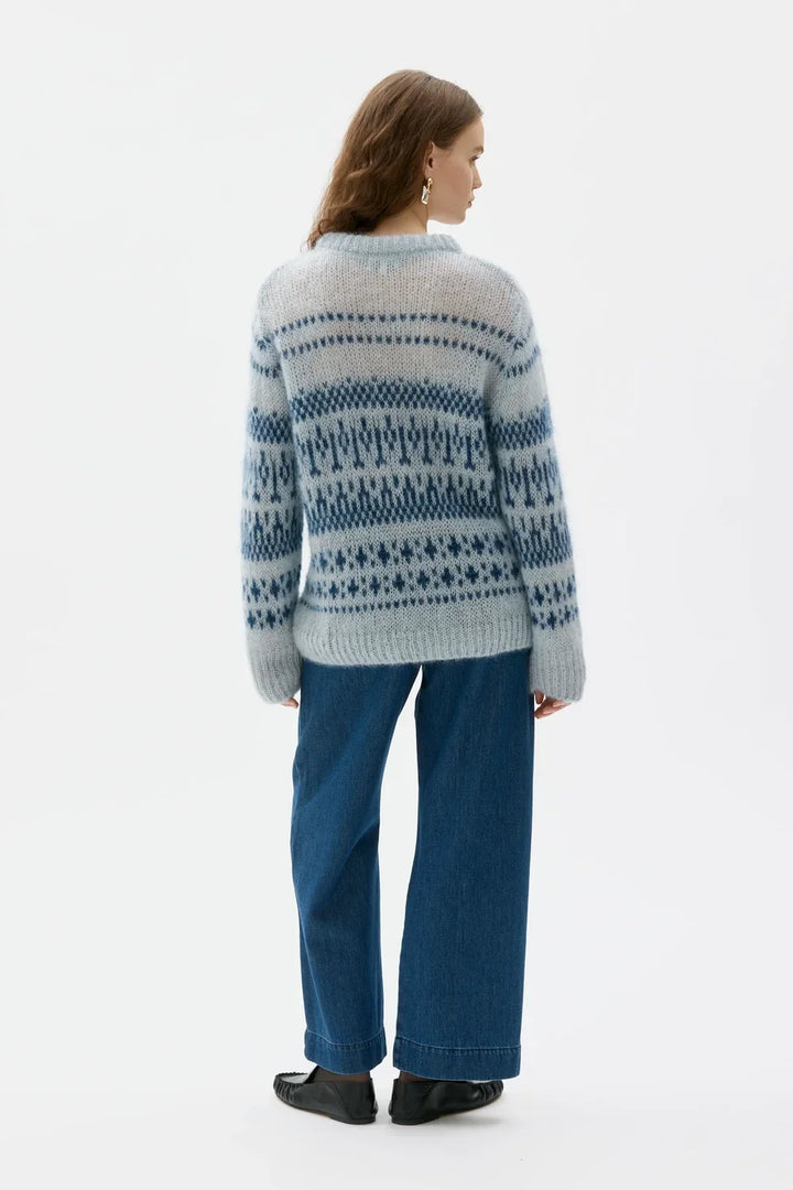 ANN MOHAIR/SILK MUNSTRUÐ PEYSA ADRIATIC BLUE