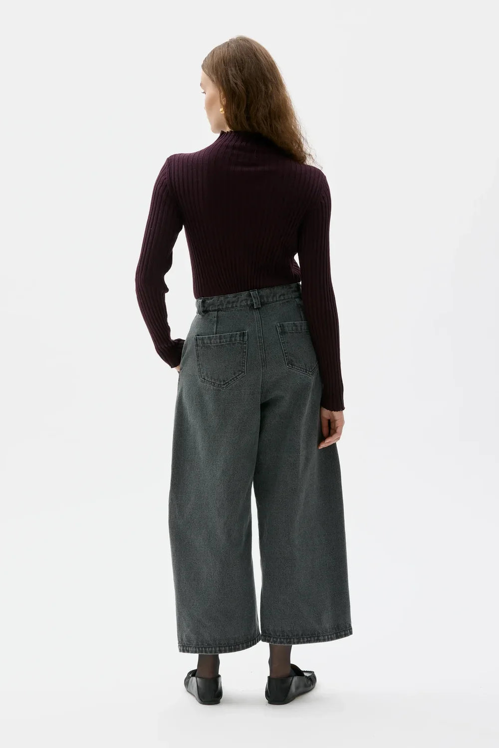 ITSU CURVED GALLABUXUR ÚR LÍFRÆNNI BÓMULL GREY