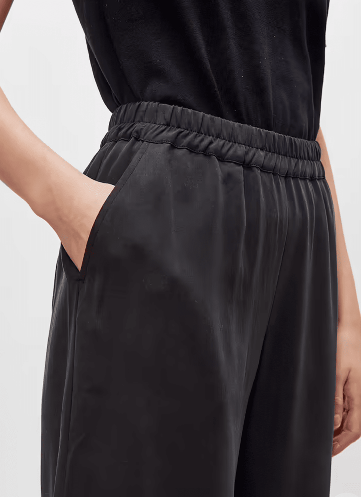 THEA FLOWY TENCEL BUXUR SVARTAR - Ethic