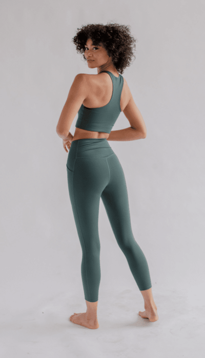 Moss Compressive Háar Leggings með vasa