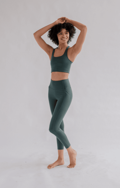 Moss Compressive Háar Leggings með vasa