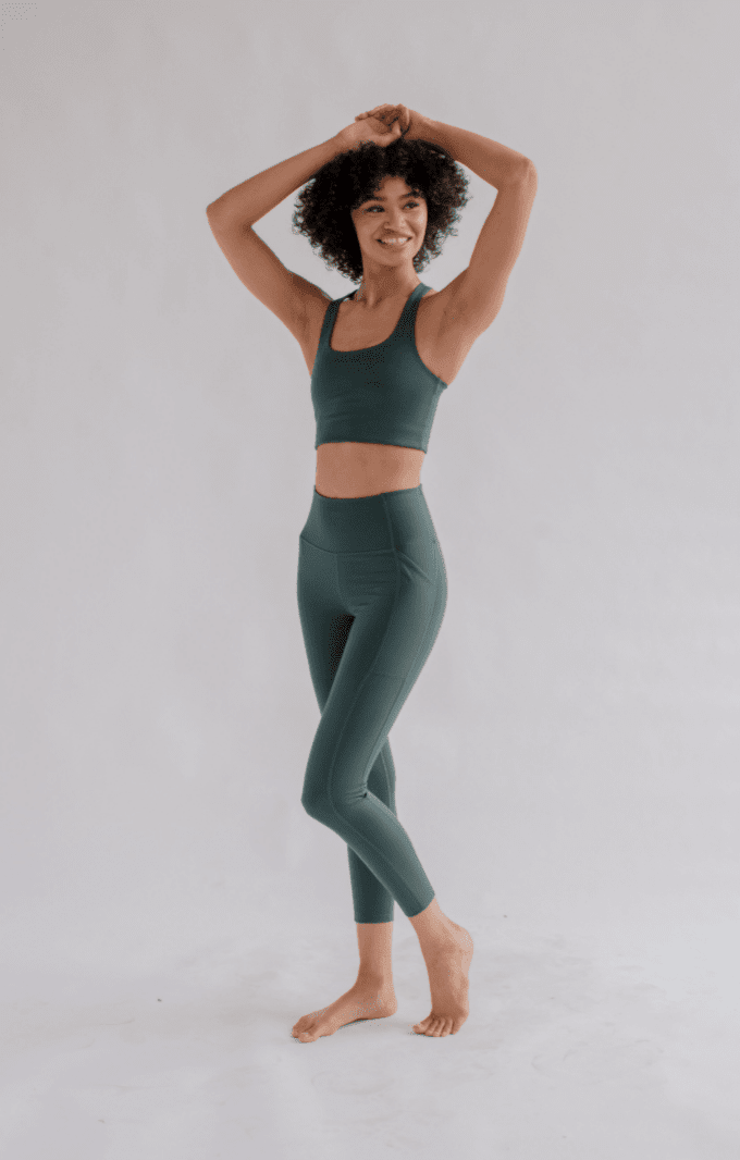 Moss Compressive Háar Leggings með vasa