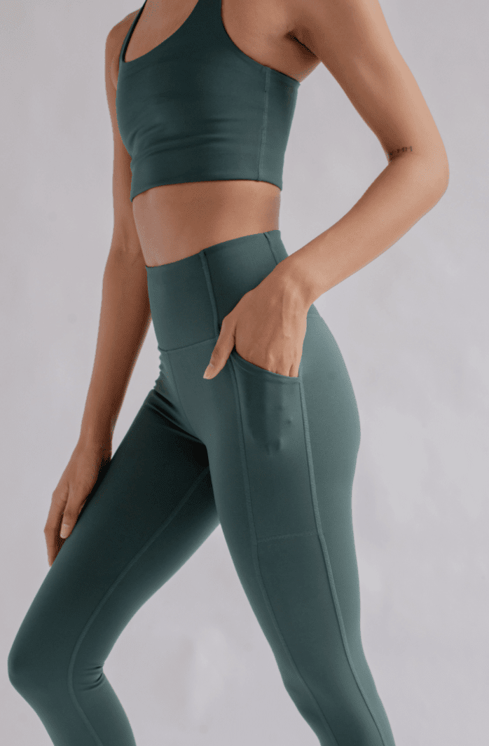 Moss Compressive Háar Leggings með vasa