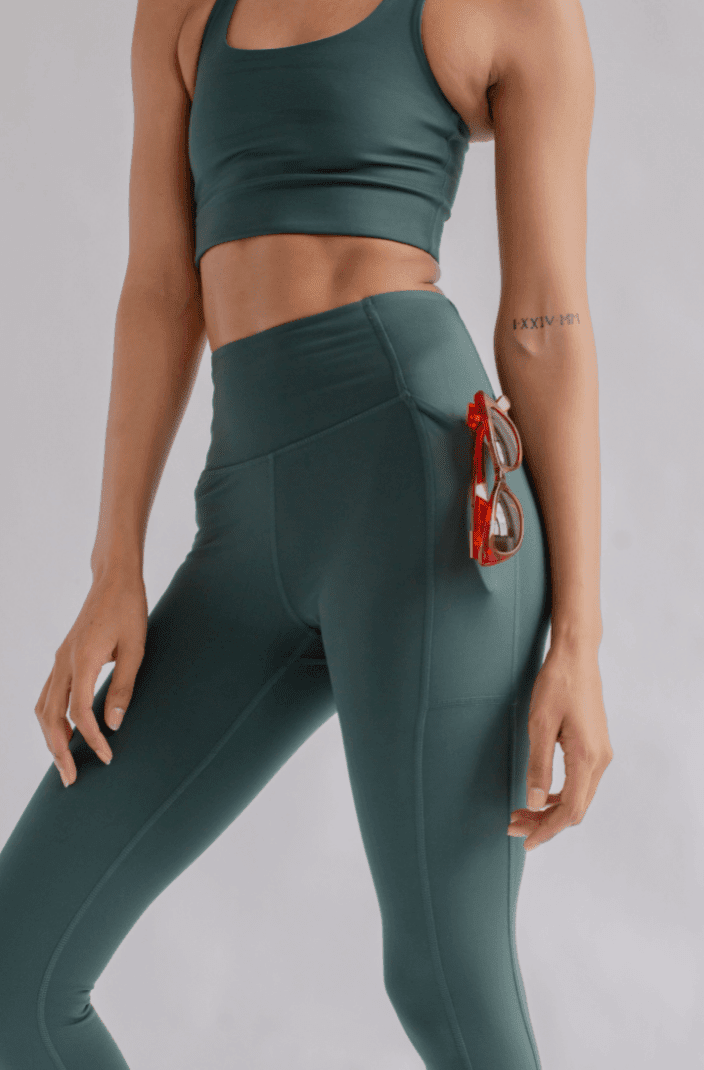 Moss Compressive Háar Leggings með vasa