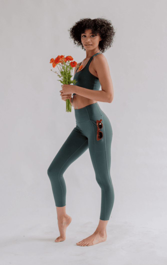 Moss Compressive Háar Leggings með vasa