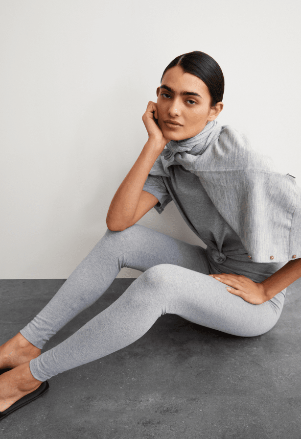 FARIBAA LEGGINGS LÍFRÆN BÓMULL Silver melange - Ethic