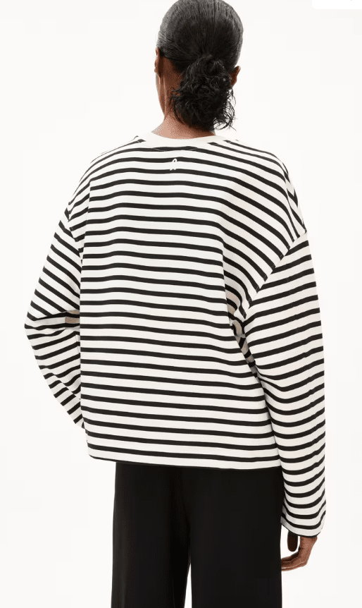 FRANKAA MAARLEN STRIPE SWEAT - undyed/black