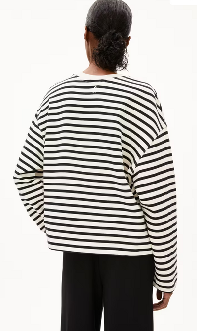 FRANKAA MAARLEN STRIPE SWEAT - undyed/black