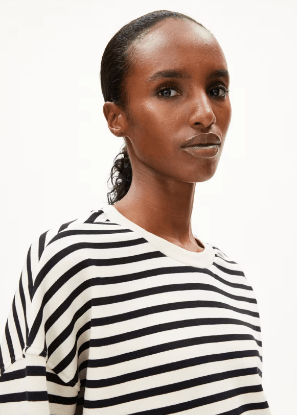 FRANKAA MAARLEN STRIPE SWEAT - undyed/black