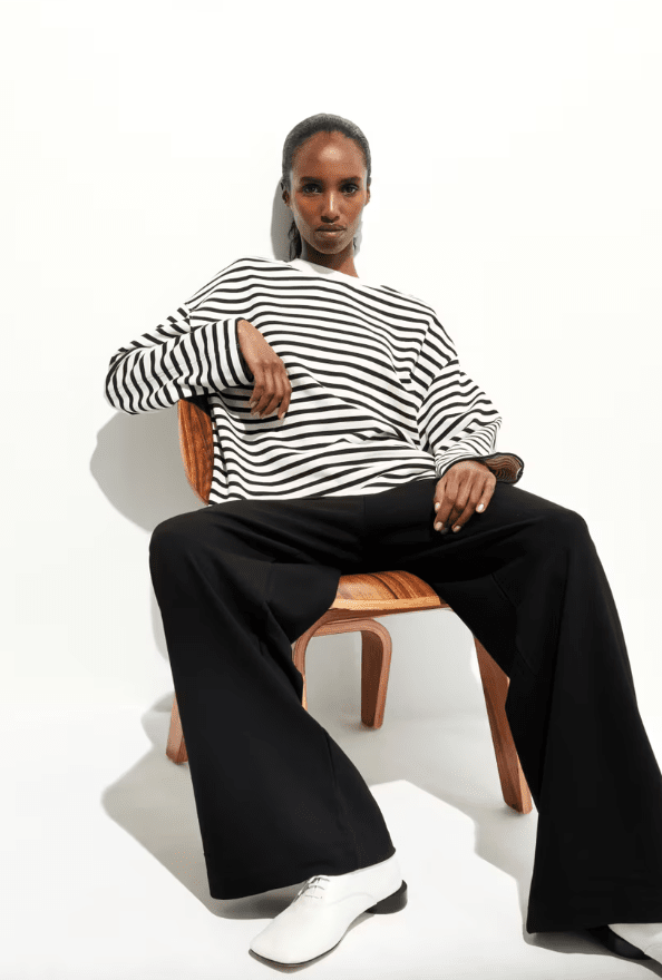 FRANKAA MAARLEN STRIPE SWEAT - undyed/black