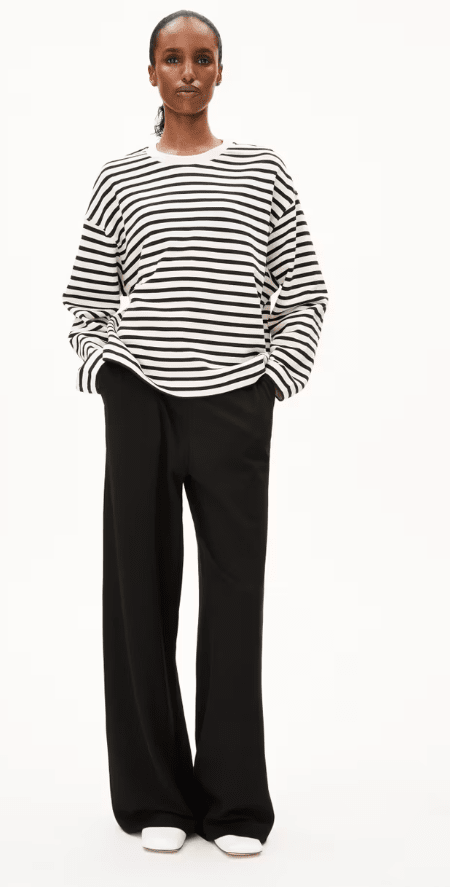 FRANKAA MAARLEN STRIPE SWEAT - undyed/black