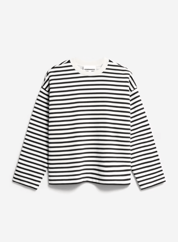 FRANKAA MAARLEN STRIPE SWEAT - undyed/black