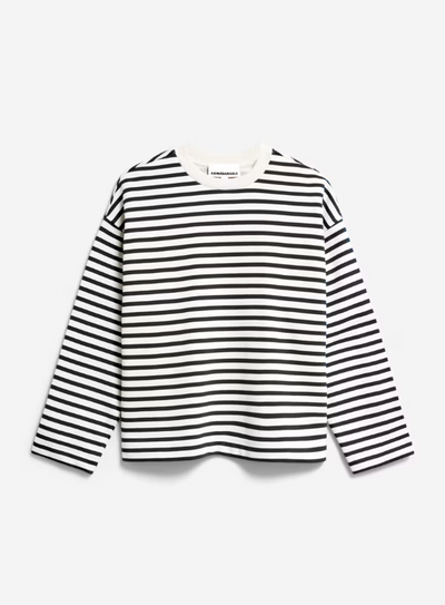 FRANKAA MAARLEN STRIPE SWEAT - undyed/black