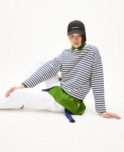 FRANKAA MAARLEN STRIPE SWEAT - undyed-dark morning