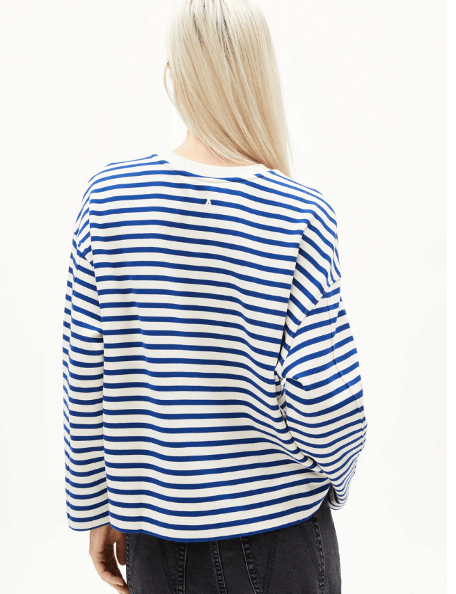 FRANKAA MAARLEN STRIPE SWEAT - UNDYED LAPIS BLUE