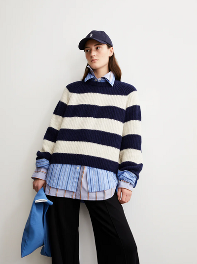 KAAGI STRIPES PEYSA TINTED NAVY