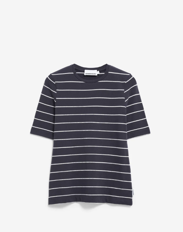 JAANISARA BOLUR FINE STRIPE DARK STEEL OATMILK