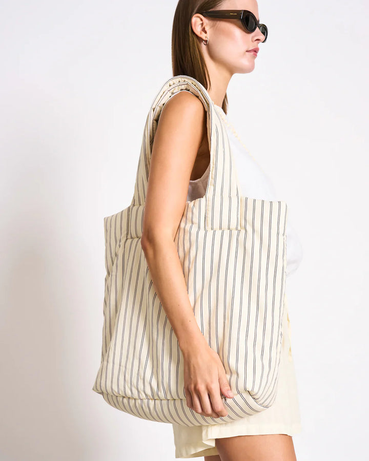 SMOL SHOPPER TASKA POPLIN LÍFRÆN BÓMULL BUTTERMILK STRIPED - Ethic