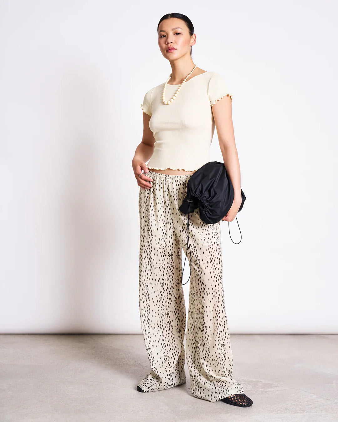 ORIGAN WIDE COTTON PANTS DALMATIAN DOTS - Ethic
