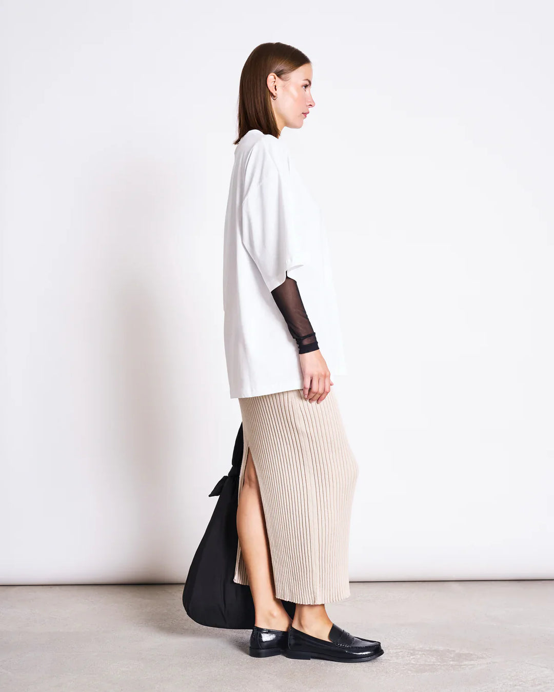 EBBA PILS RIB KNIT IVORY - Ethic