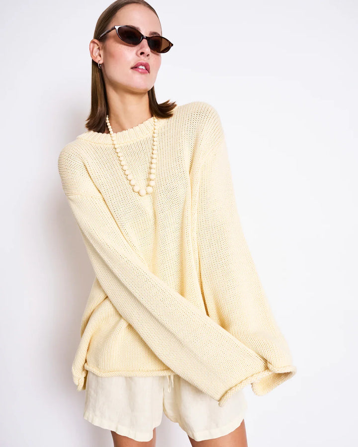 SONA HEAVY KNIT PEYSA LÍFRÆN BÓMULL BUTTERMILK - Ethic