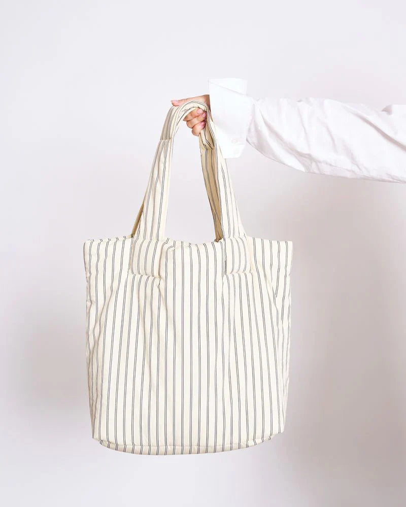SMOL SHOPPER TASKA POPLIN LÍFRÆN BÓMULL BUTTERMILK STRIPED - Ethic