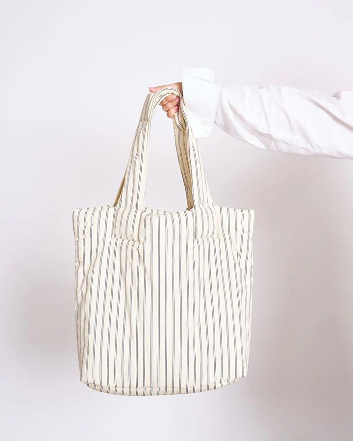 SMOL SHOPPER TASKA POPLIN LÍFRÆN BÓMULL BUTTERMILK STRIPED - Ethic