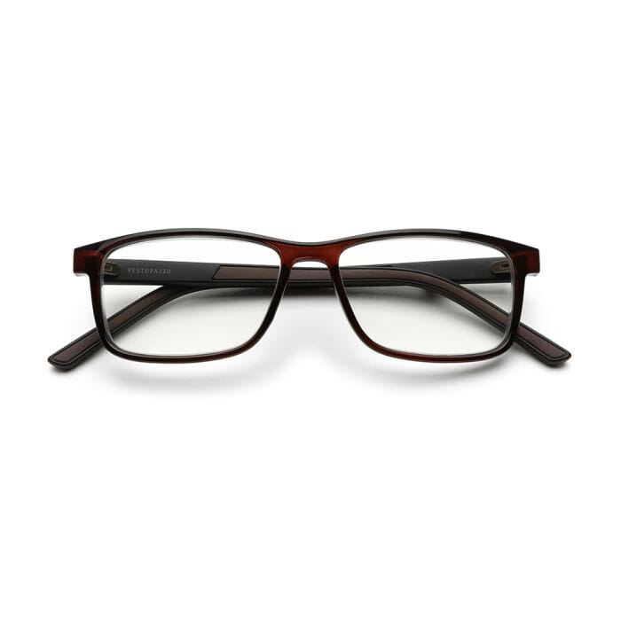 LESGLERAUGU RECTANGULAR BROWN MEÐ SKJÁVÖRN
