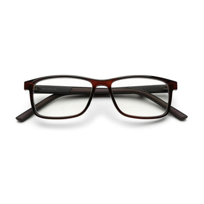LESGLERAUGU RECTANGULAR BROWN MEÐ SKJÁVÖRN