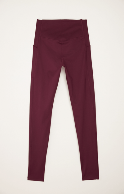 Plum Compressive Háar Leggings með vasa