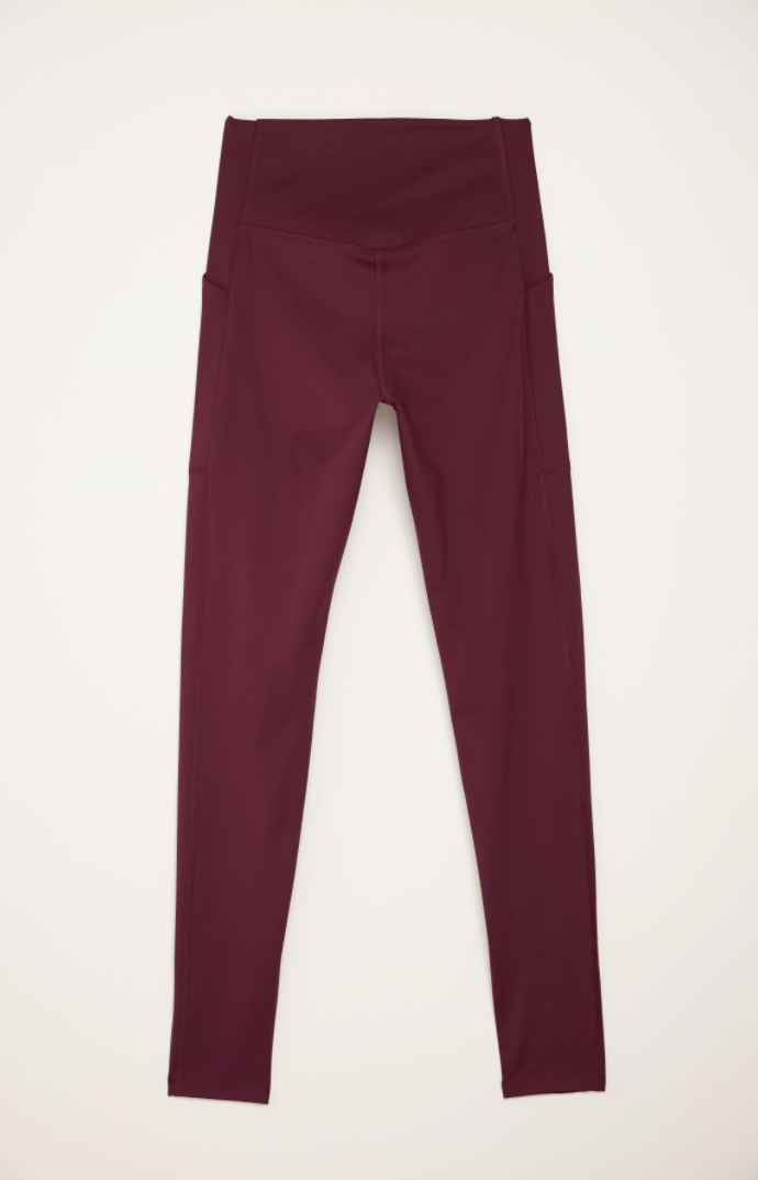 Plum Compressive Háar Leggings með vasa