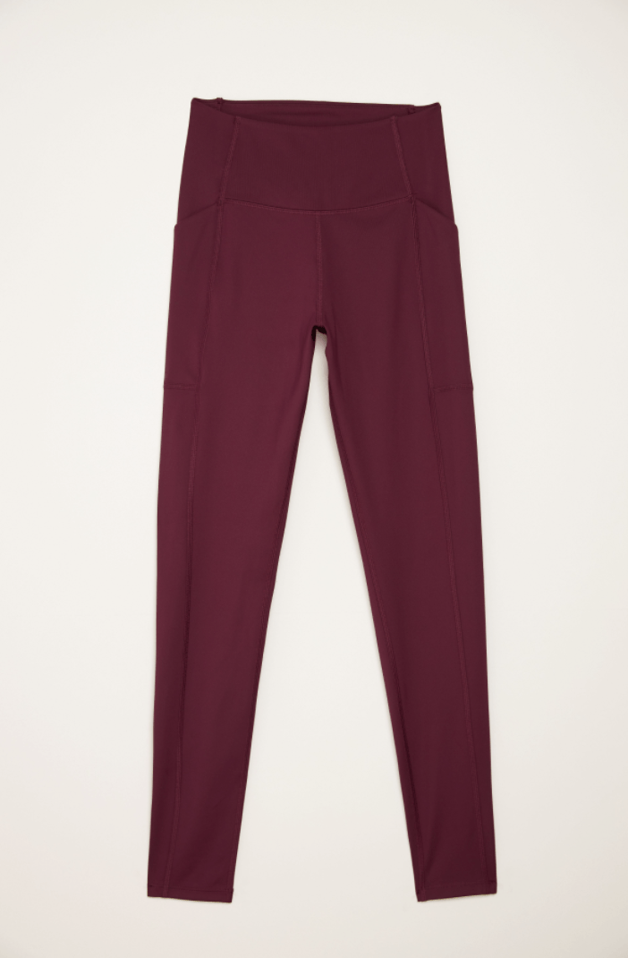 Plum Compressive Háar Leggings með vasa