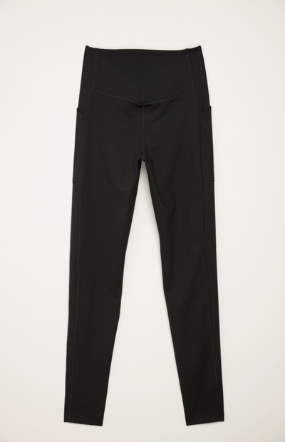 Svartar Compressive Háar Leggings með vasa