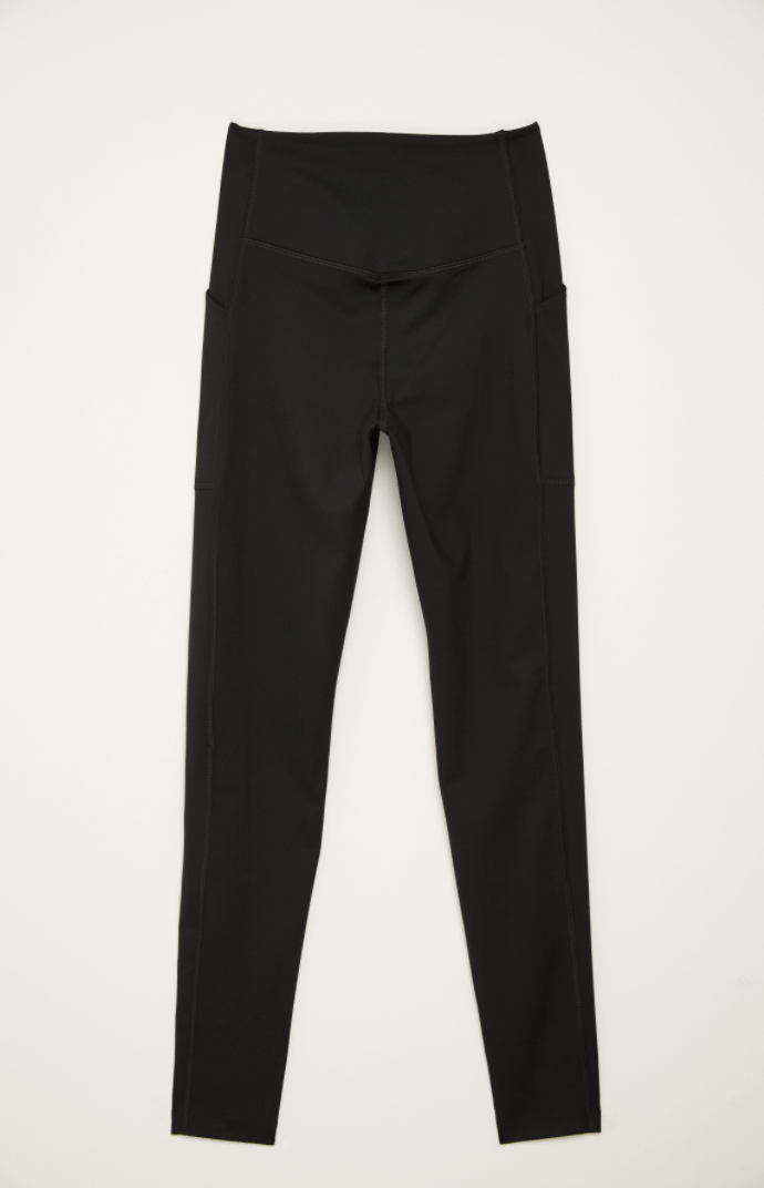 Svartar Compressive Háar Leggings með vasa