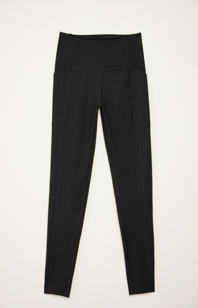 Svartar Compressive Háar Leggings með vasa